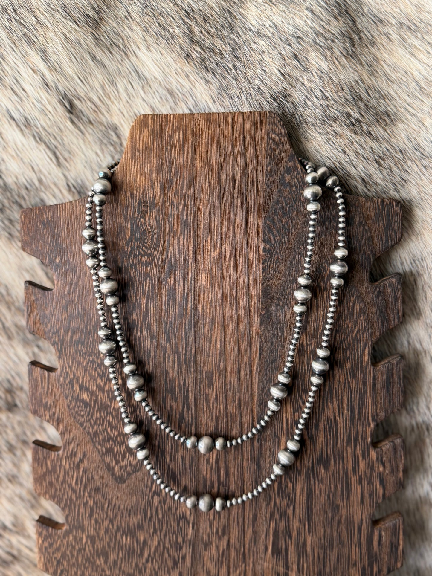 3/6/8mm Graduated Sterling Silver Pearls