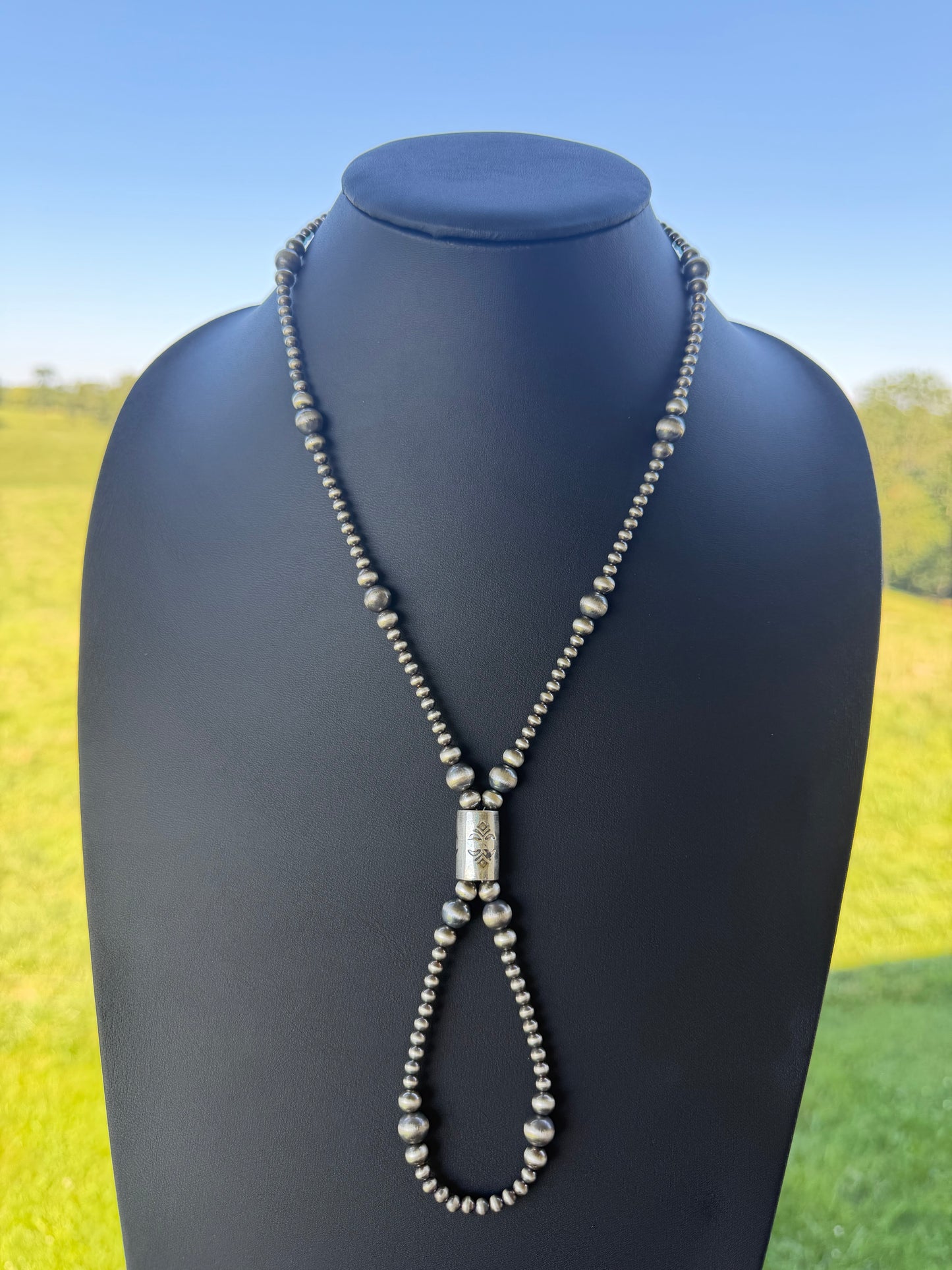 Graduated Sterling Silver Pearl Lasso Lariat