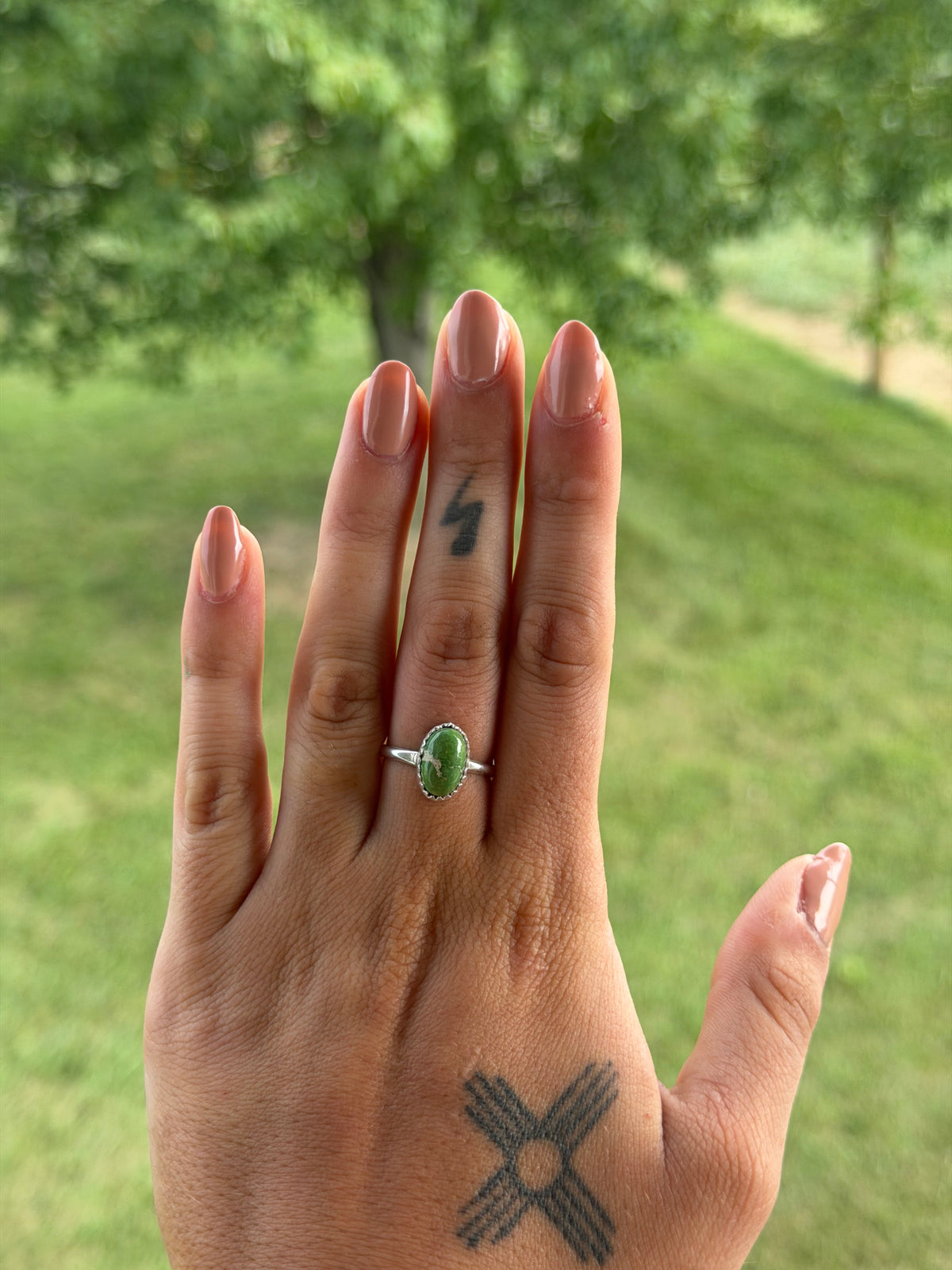 Native Emerald Valley Ring (Lighter Green, Slightly Larger Stone)