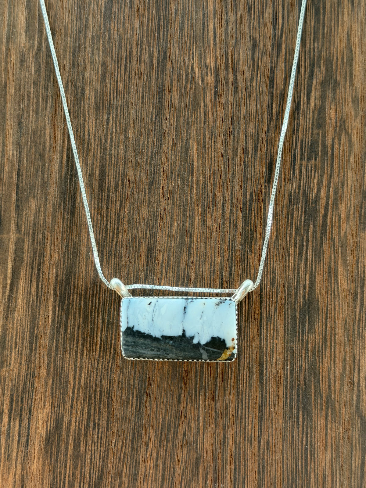Native White Buffalo Bar Necklace