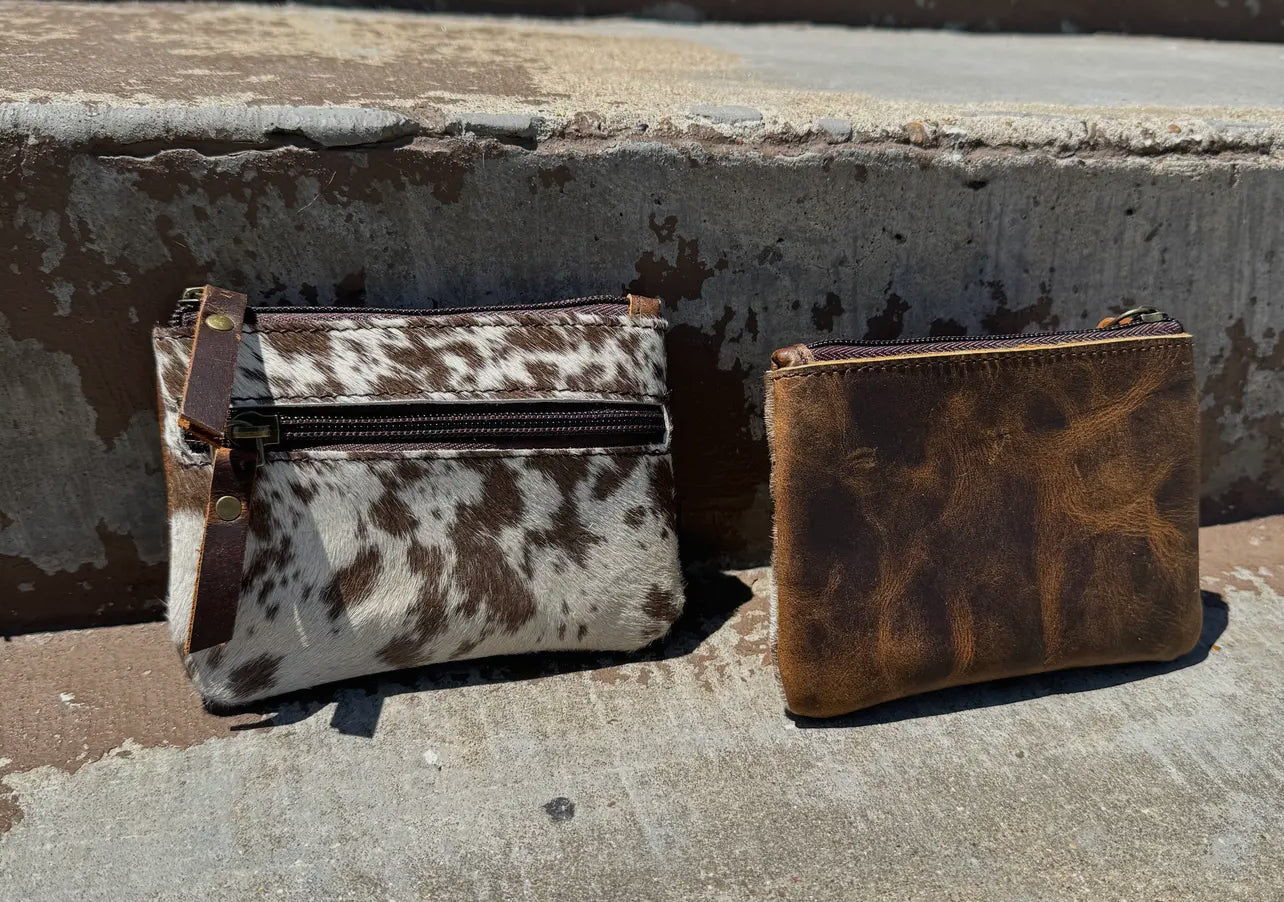 Cowhide Coin Pouch