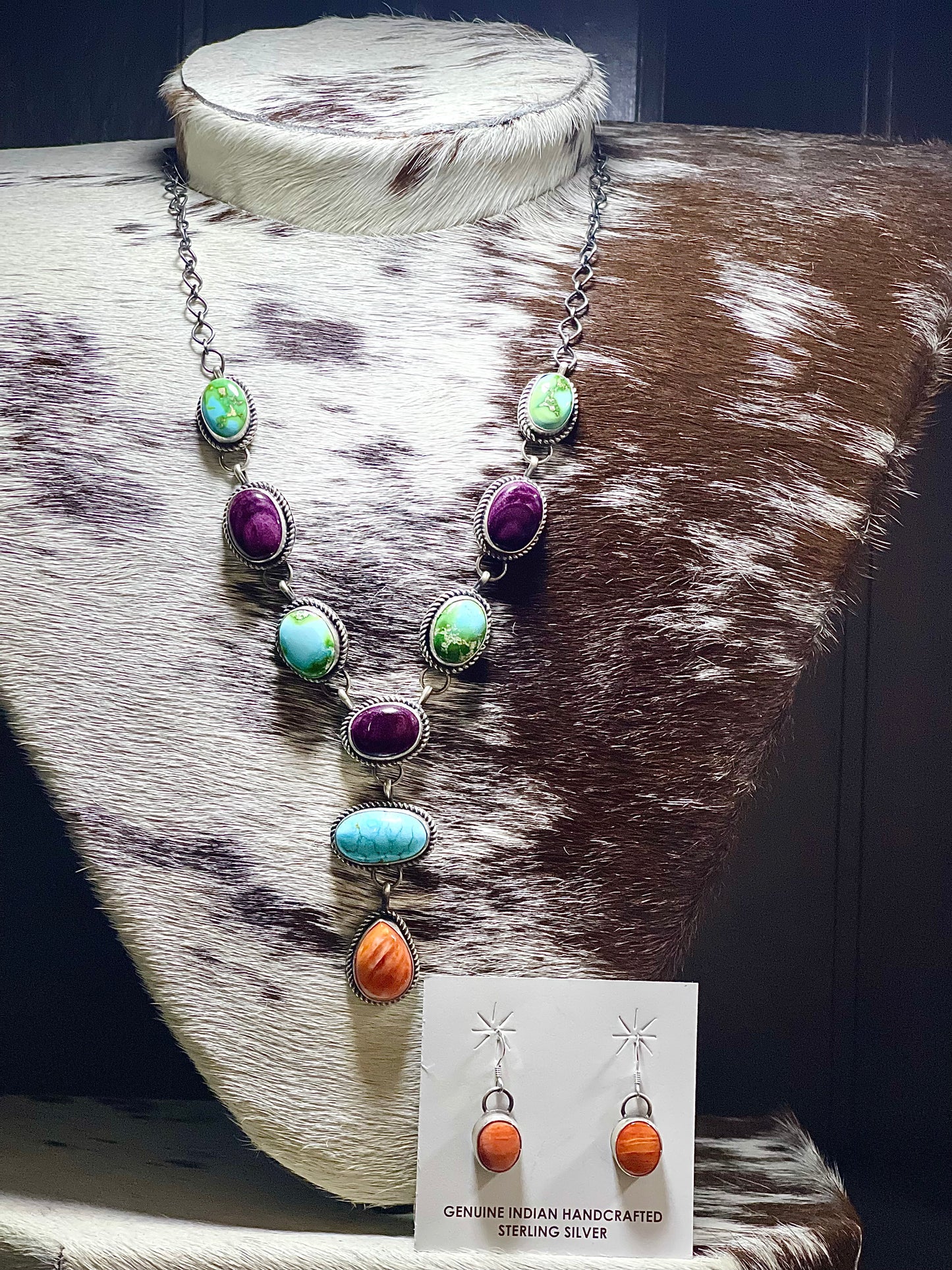 Navajo Multi Stone Lariat Set