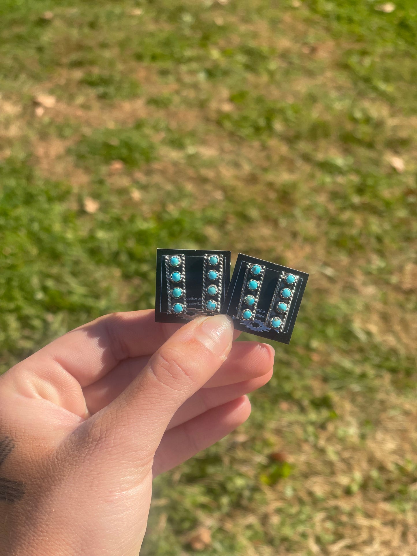 Zuni Kingman 4 Stone Earrings