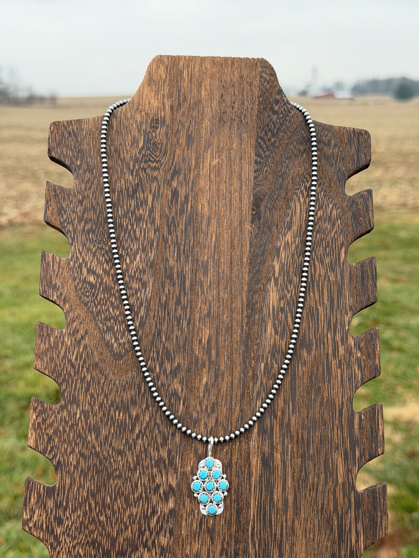 9 Stone Zuni Turquoise Pendant