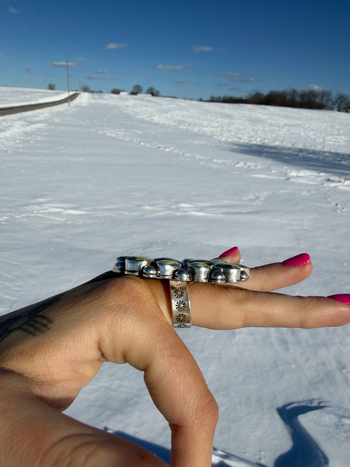 Navajo Palomino 12 Stone Cluster Ring
