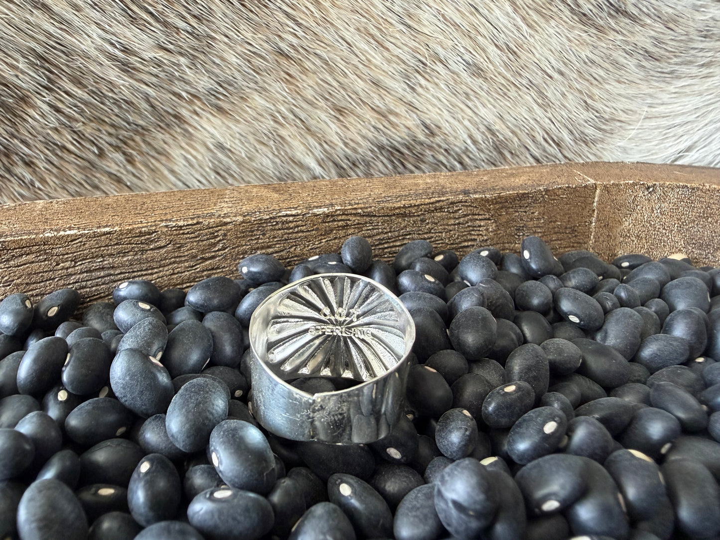 Black Onyx Thick Band Ring