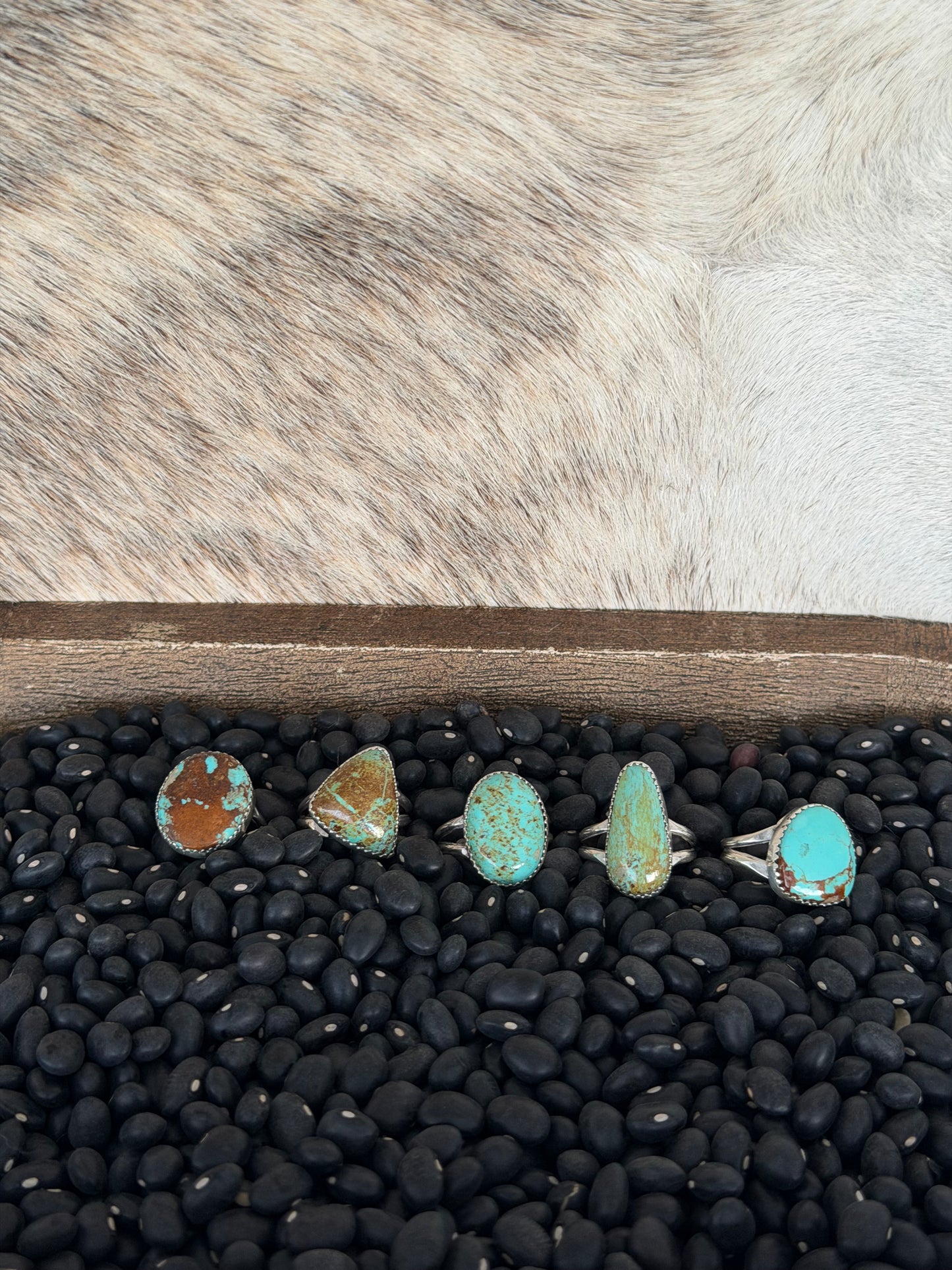 Number 8 Turquoise Assorted Shape Rings