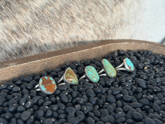 Number 8 Turquoise Assorted Shape Rings