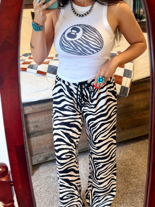 Zebra Wide Leg Lounge Pants