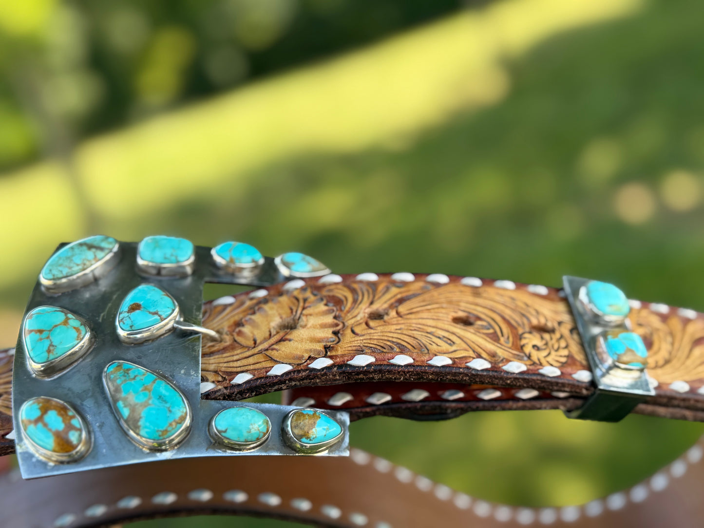 Square Kingman Turquoise Belt Buckle