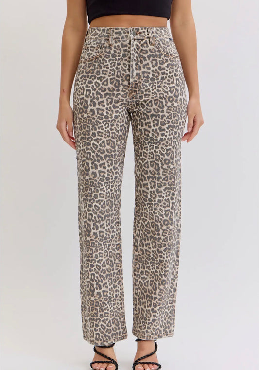 Cello Cheetah High Rise "Dad" Jeans