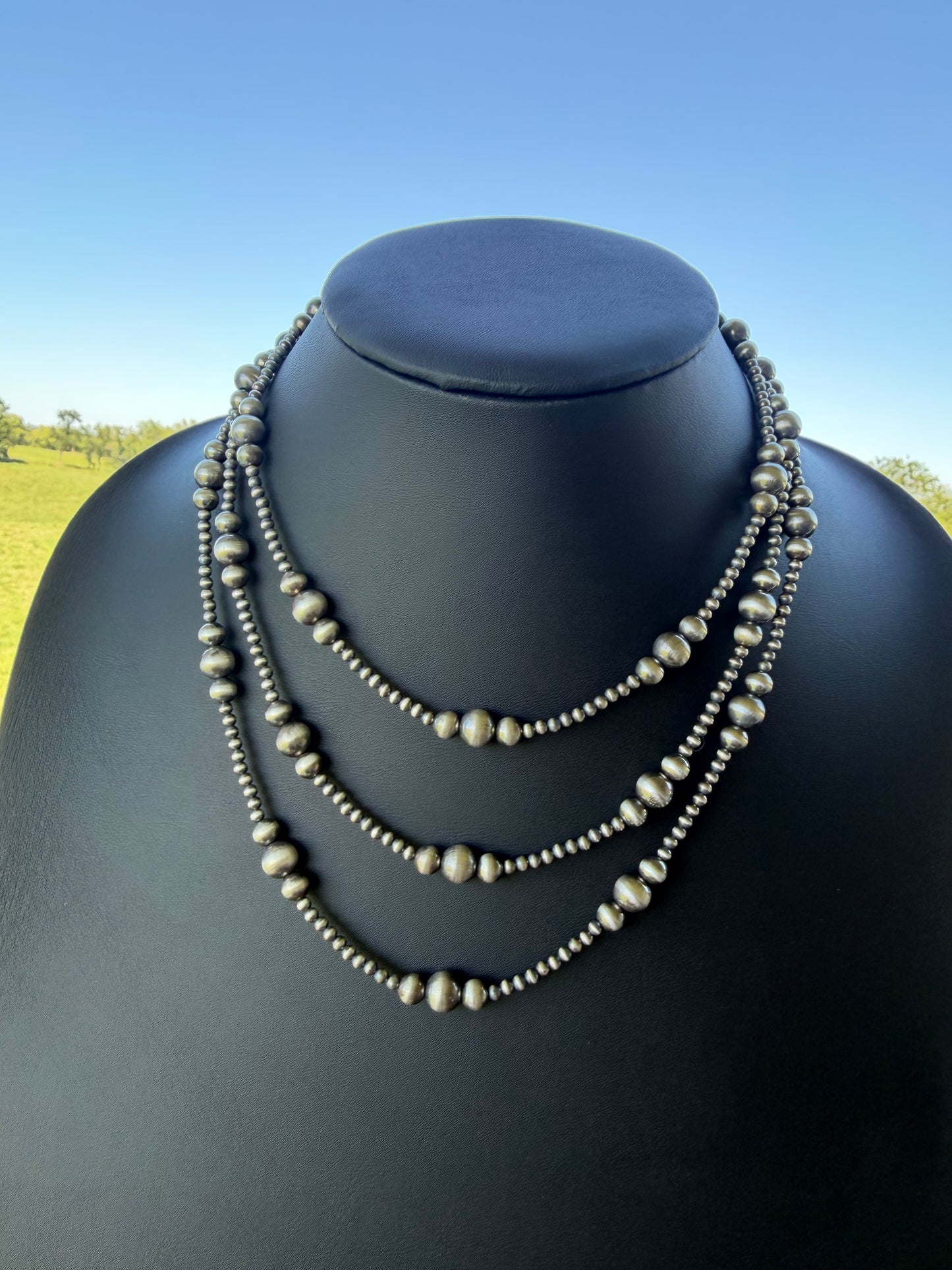 3/6/8mm Graduated Sterling Silver Pearls