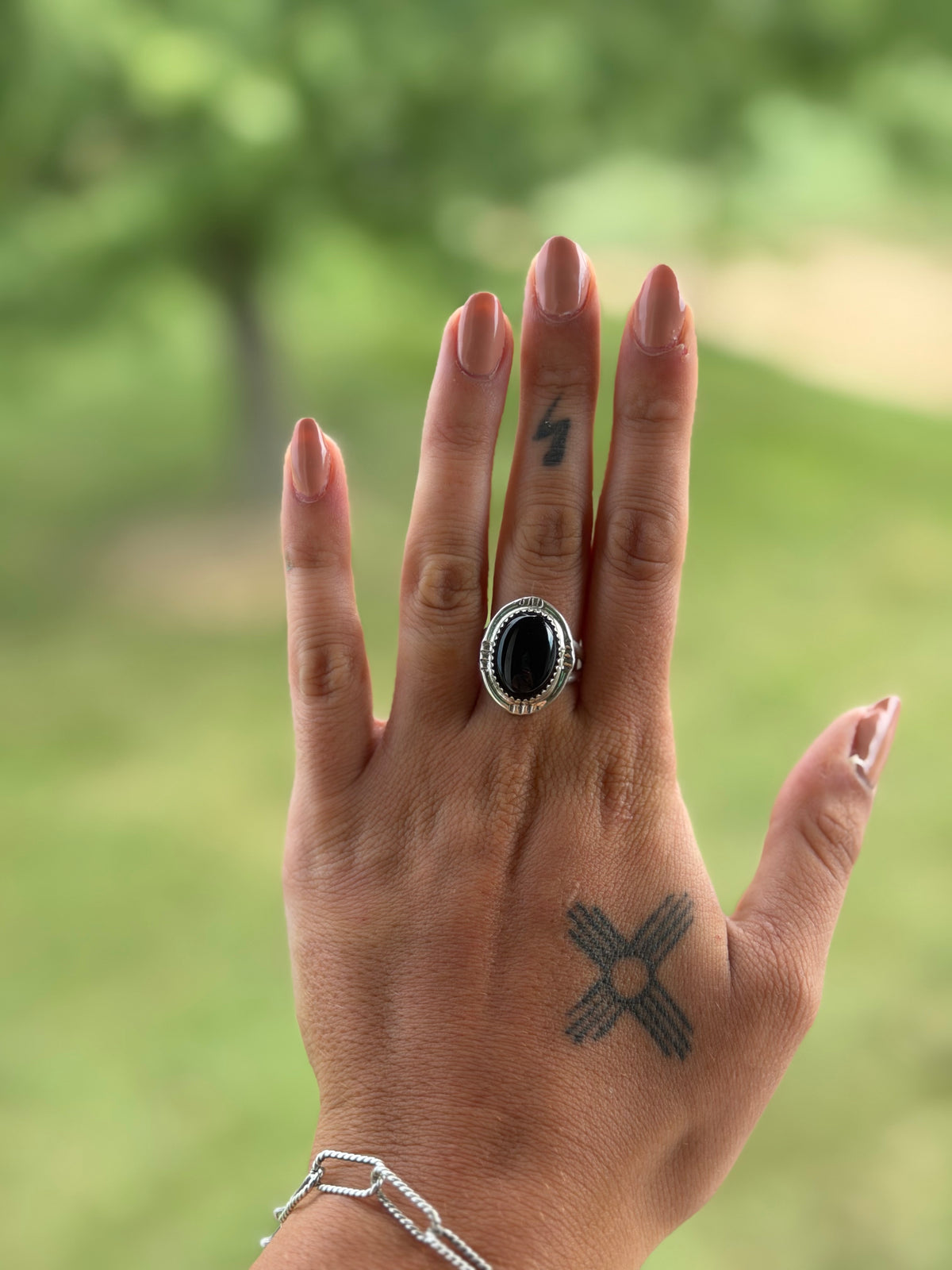 Native Black Onyx Oval Ring