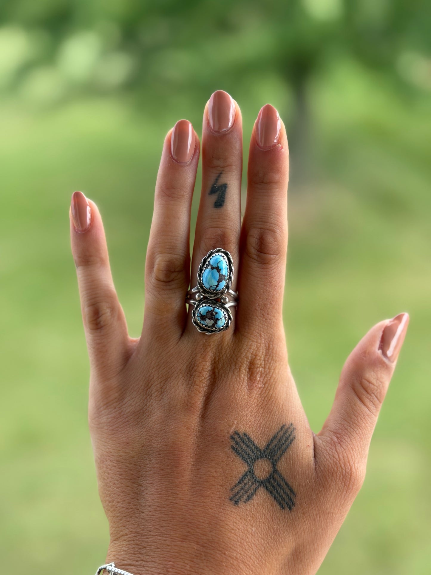 Native Double Stone Golden Hills Ring