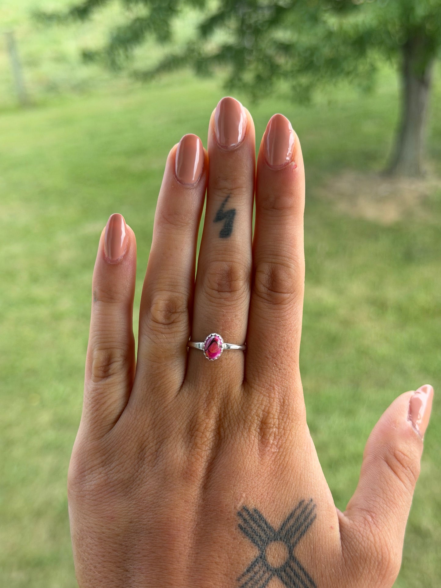 Native Pink Dahlia Ring