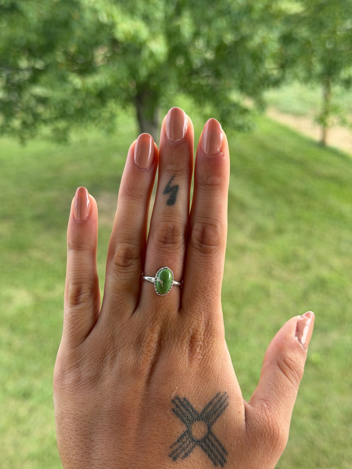 Native Emerald Valley Ring (Lighter Green, Slightly Larger Stone)