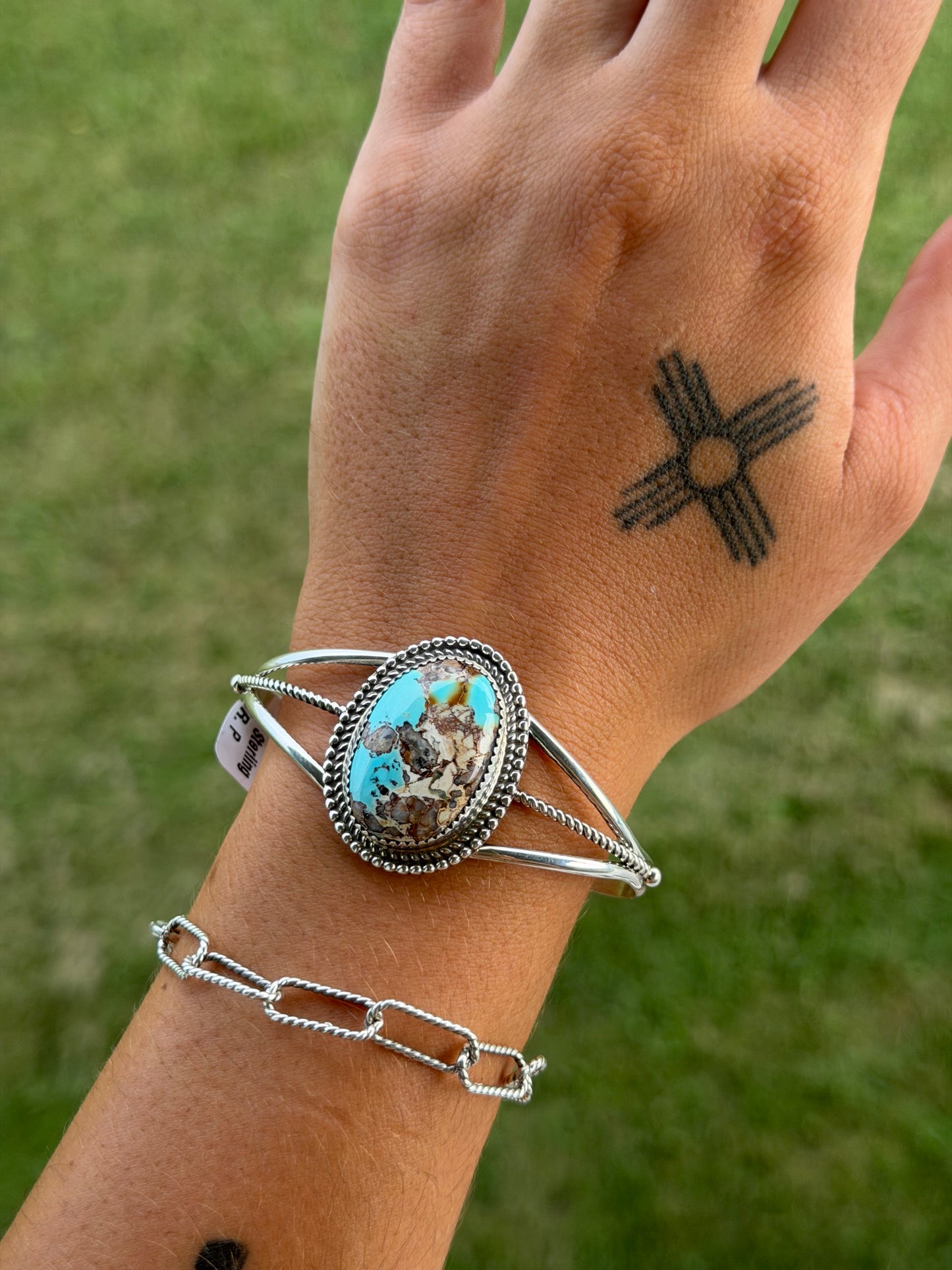 Native Blackjack Turquoise Triple Shank Bracelet