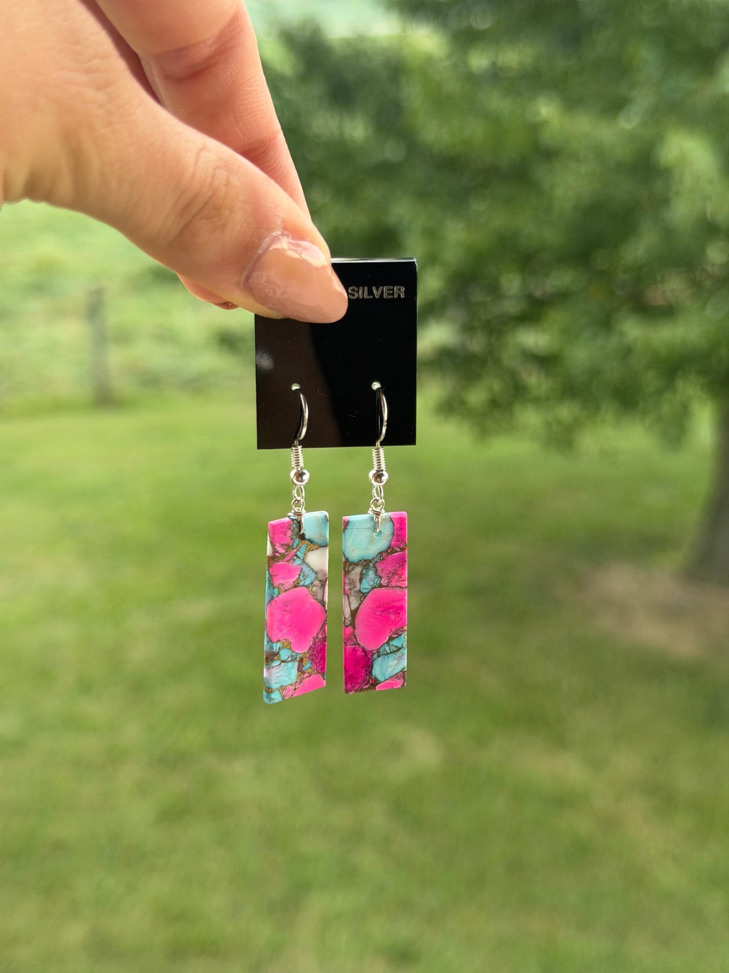 Native Cotton Candy Slab Earrings