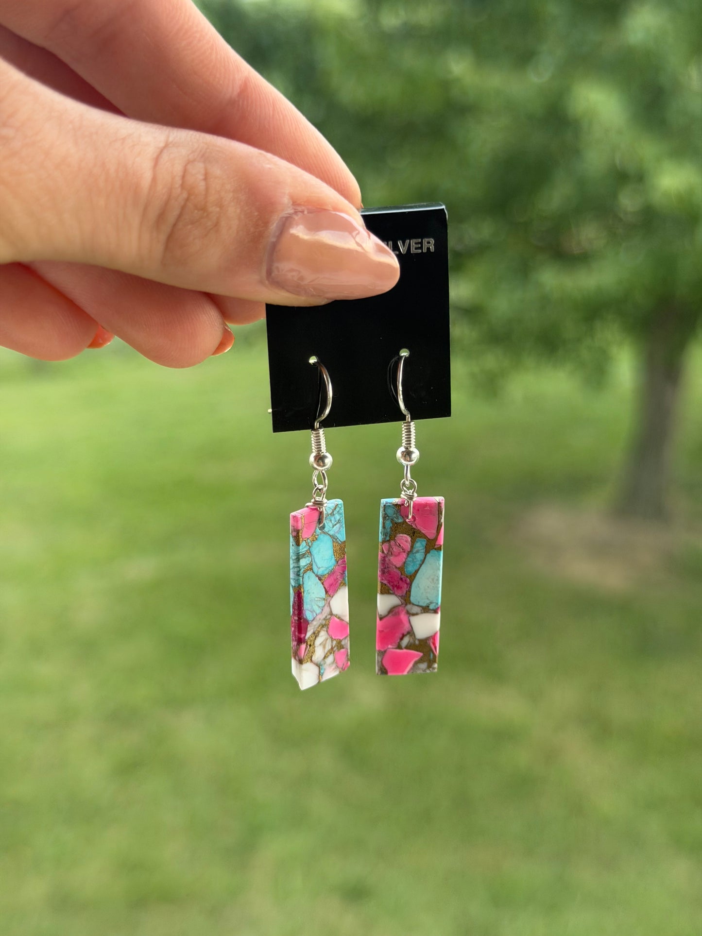 Native Cotton Candy Slab Earrings
