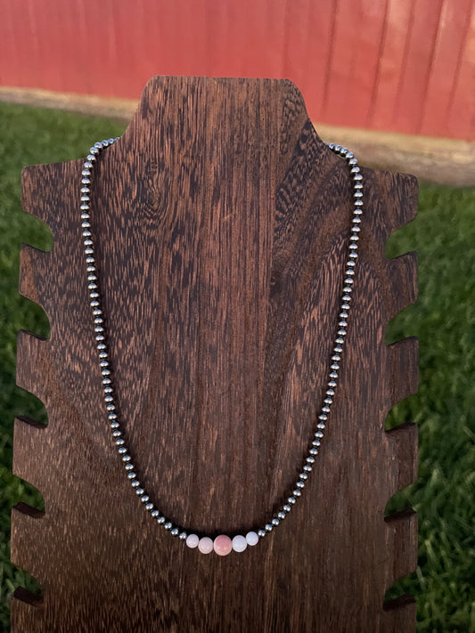 4mm with Pink Conch Navajo Pearls