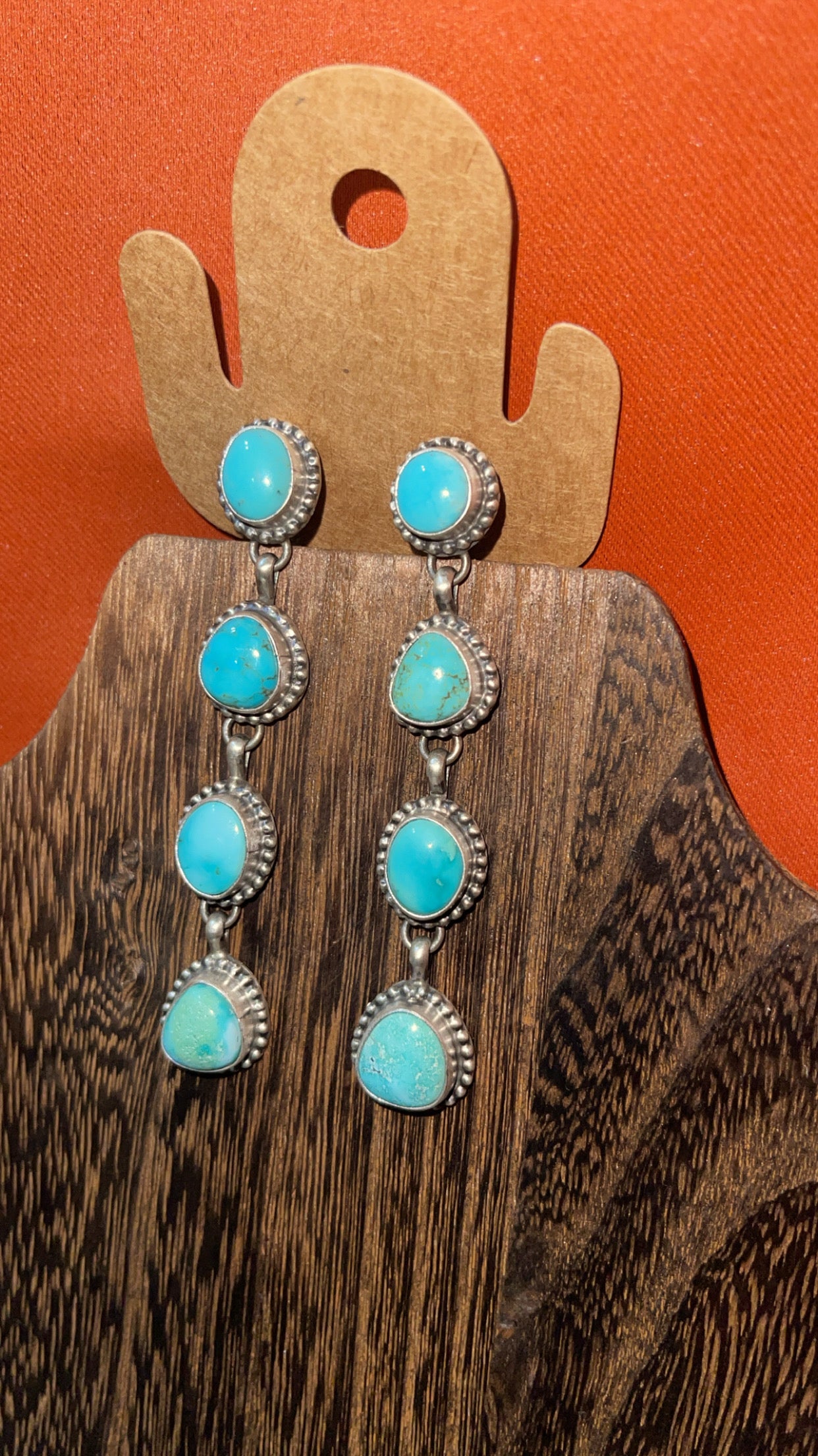 4 Stone Dangle Earrings