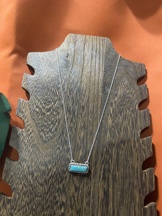 Dainty Turquoise Bar Necklace