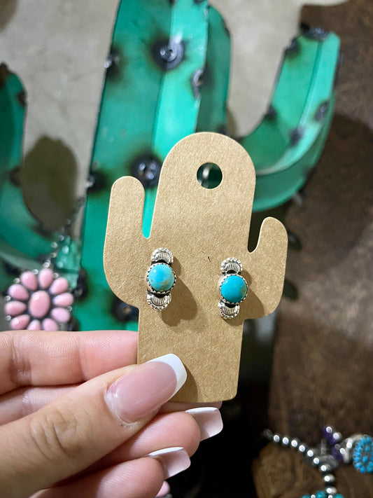 Floral Turquoise Studs