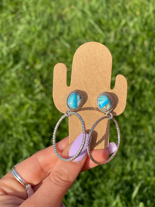 Mohave Turquoise Hoops