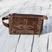 Brown Bootstitch Toiletry Bag