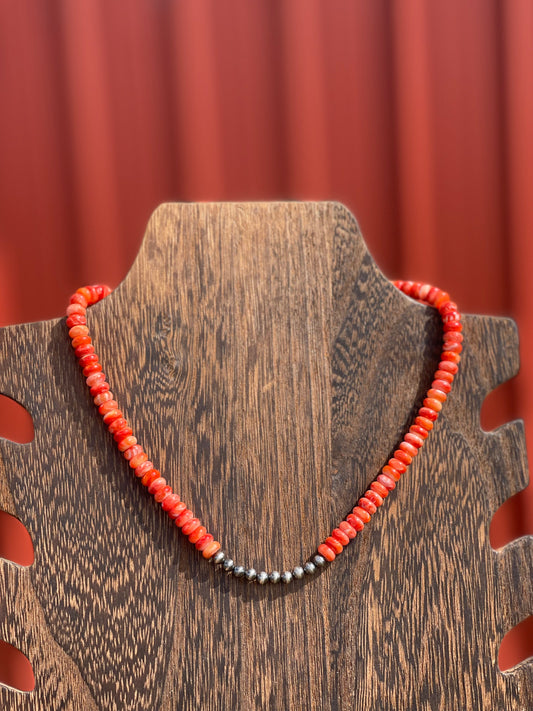 Spiny Oyster and Sterling Silver Pearls