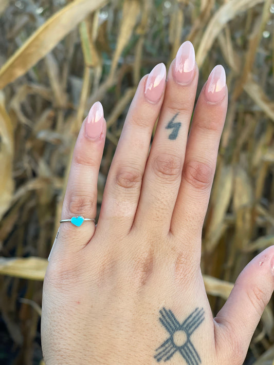 Dainty Zuni Heart Pinky Rings