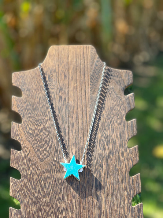 Navajo Kingman Turquoise Star Necklace