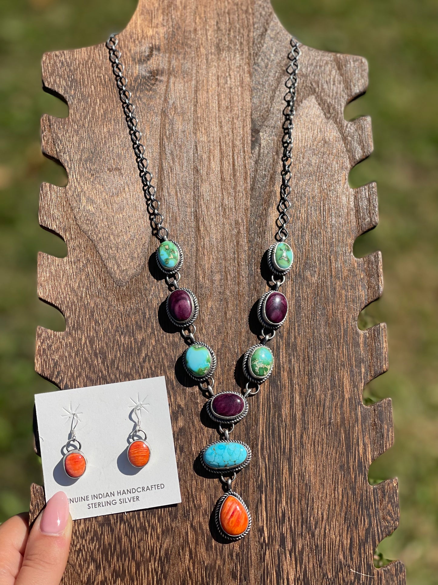 Navajo Multi Stone Lariat Set