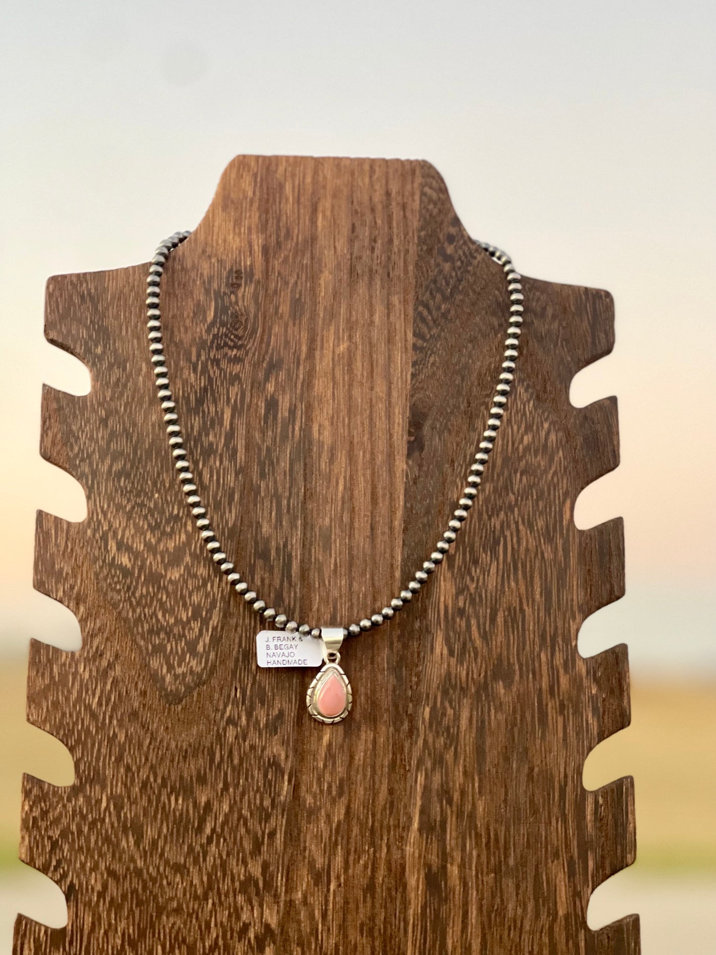 Pink Conch Navajo Pendant