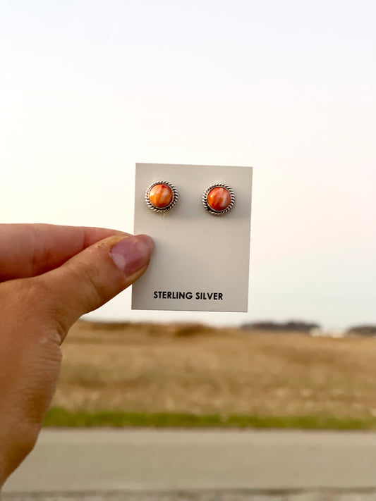 Orange Spiny Navajo Studs