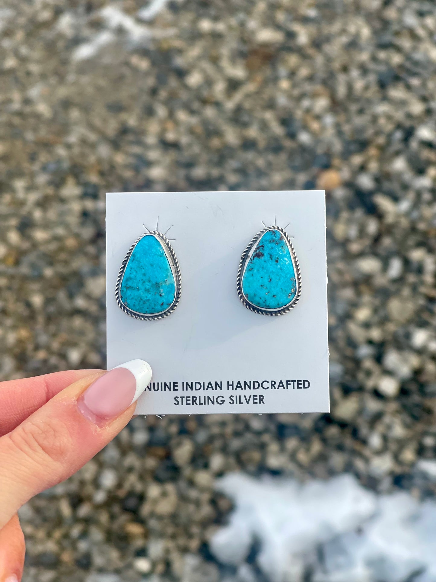Navajo Kingman Single Stone Earrings