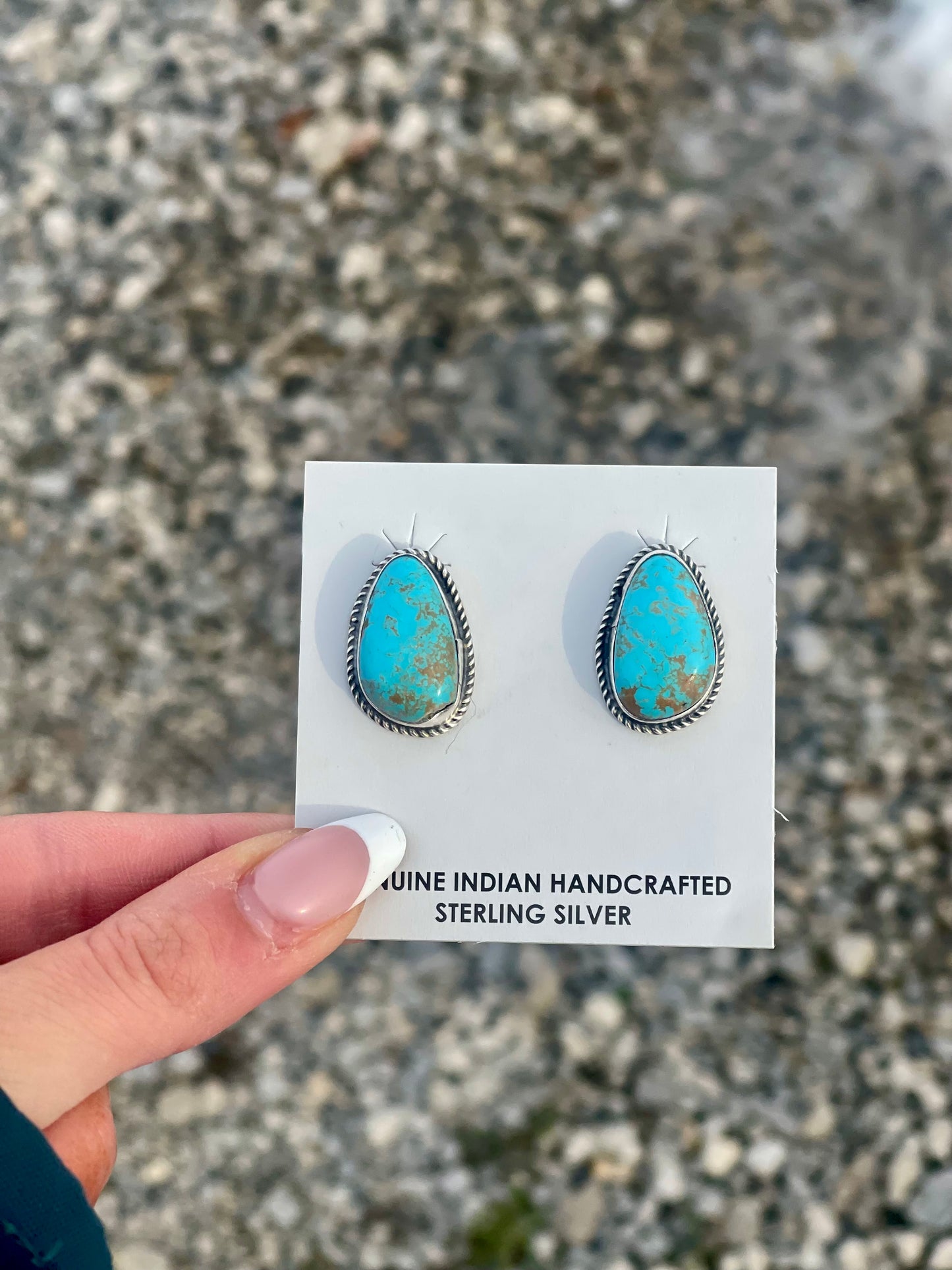 Navajo Kingman Single Stone Earrings