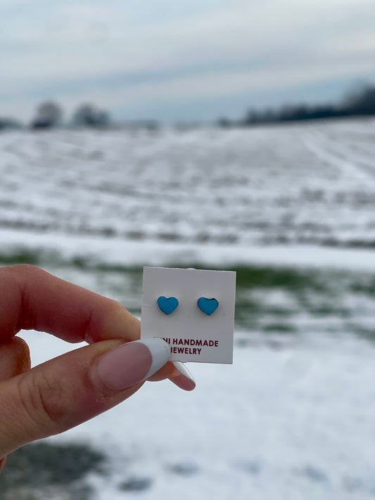 Zuni Turquoise Heart Studs