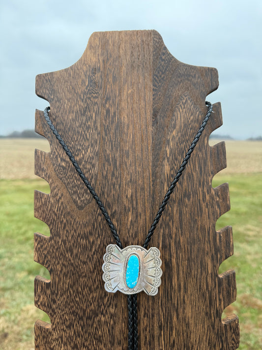 Navajo Kingman Turquoise Bolo