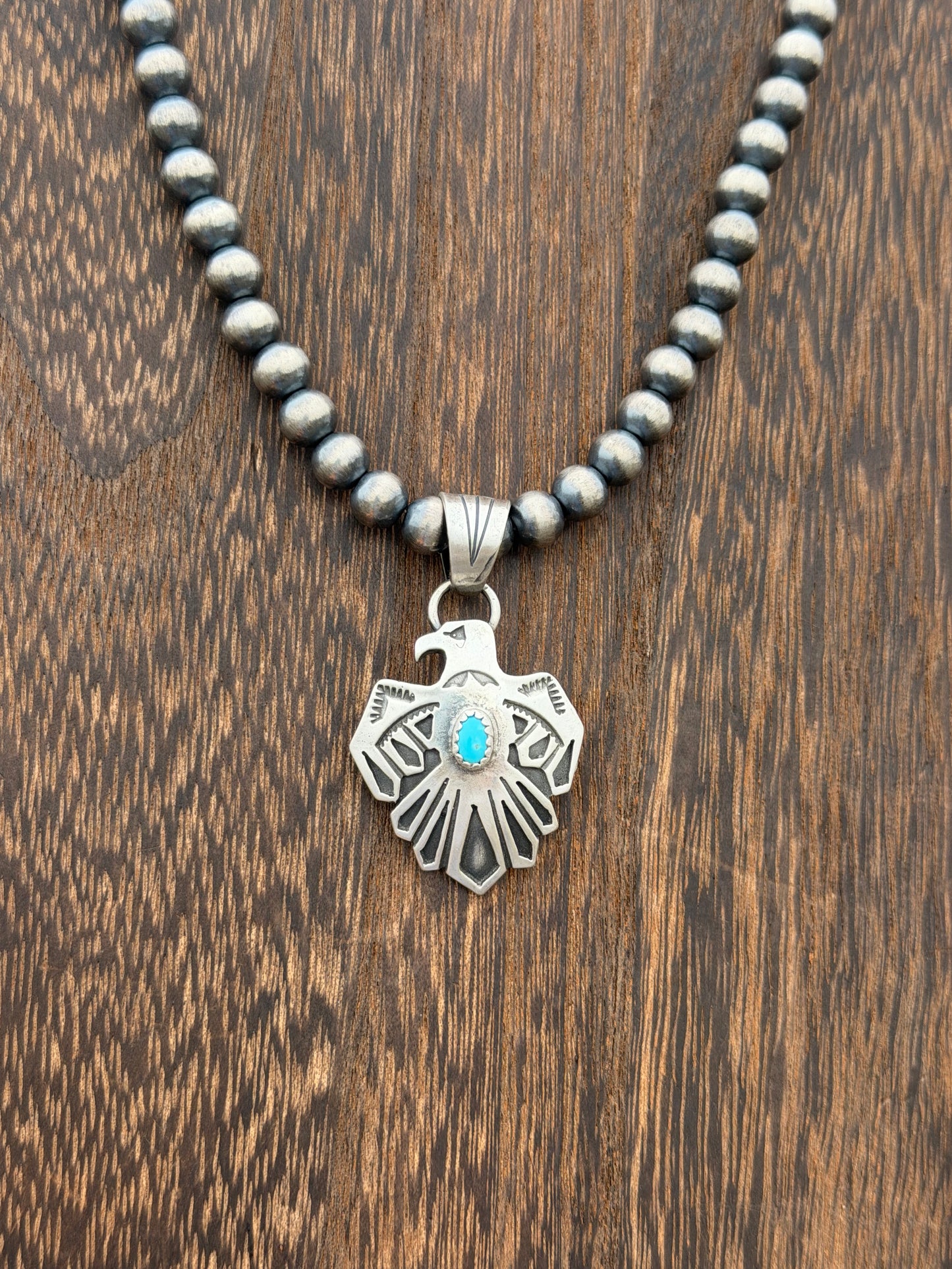 Kingman Turquoise Thunderbird Pendant