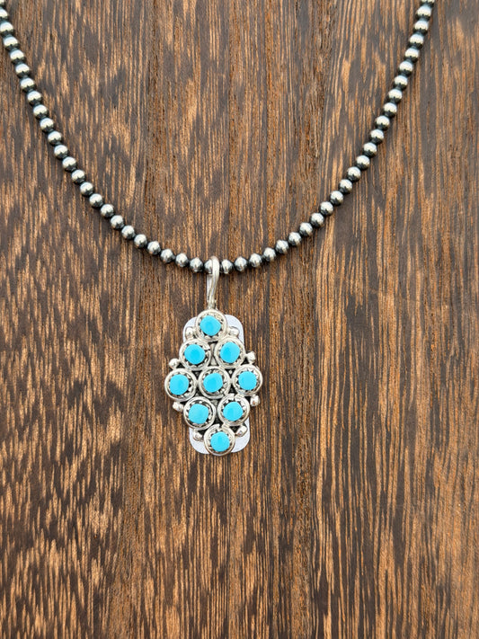 9 Stone Zuni Turquoise Pendant