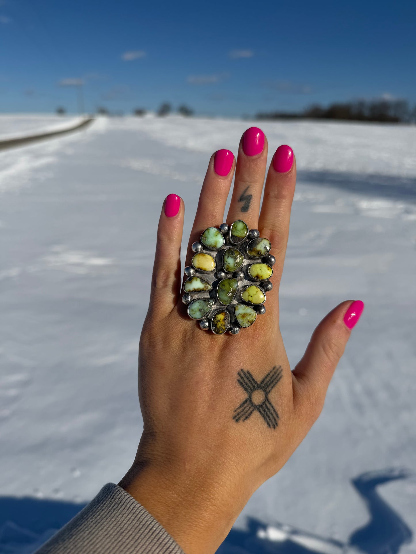 Navajo Palomino Cluster Ring