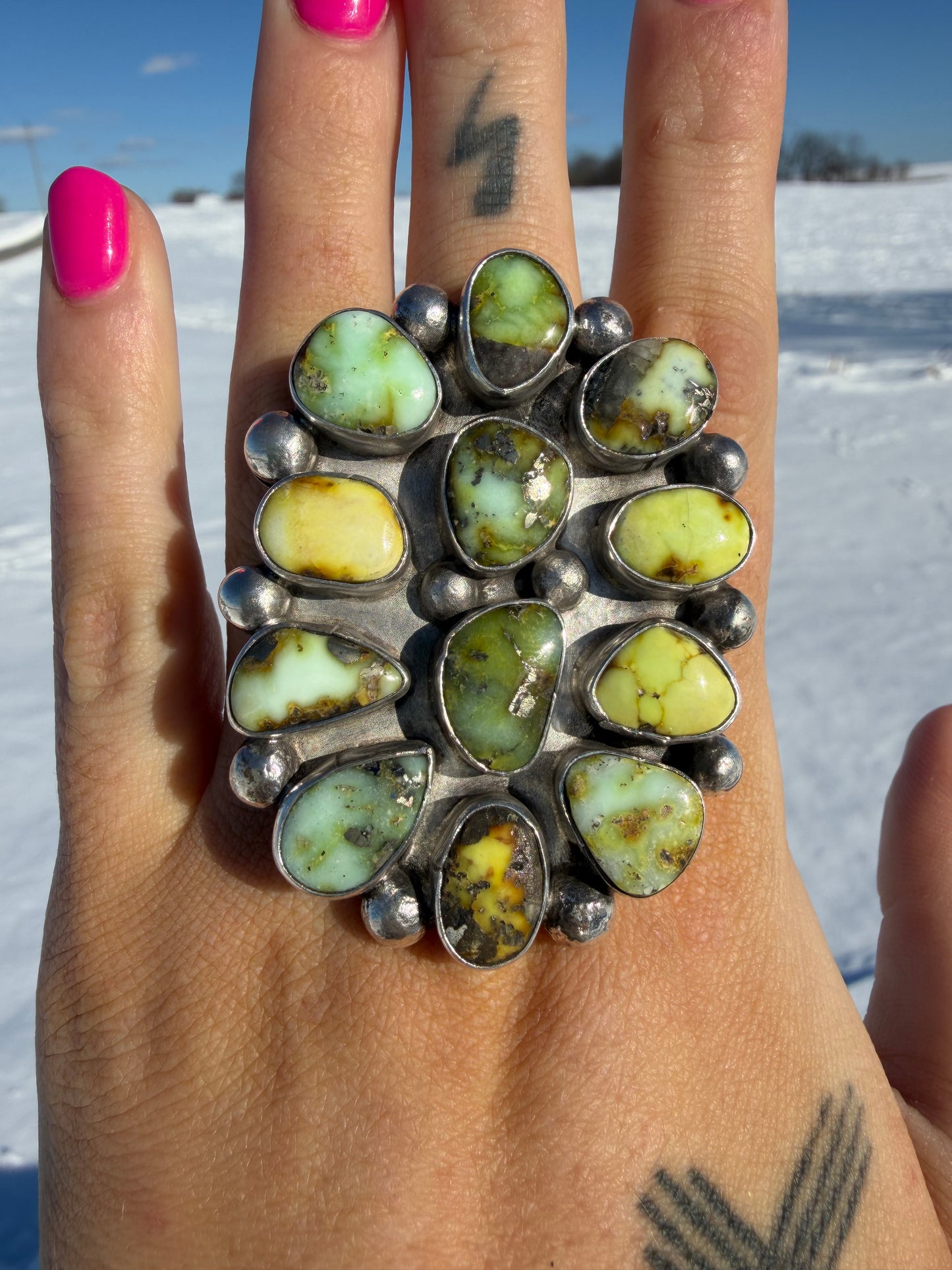 Navajo Palomino Cluster Ring