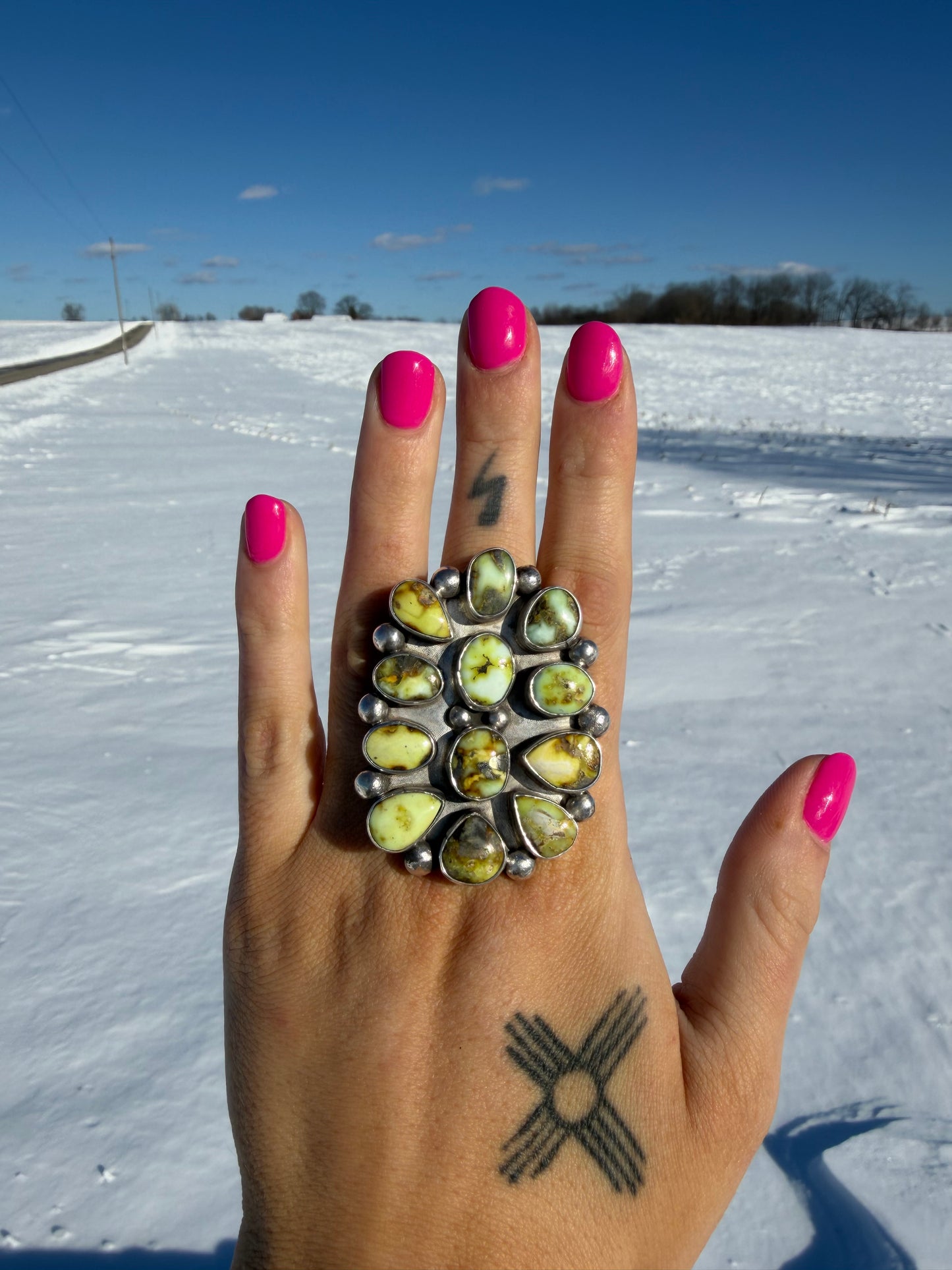 Navajo Palomino Cluster Ring