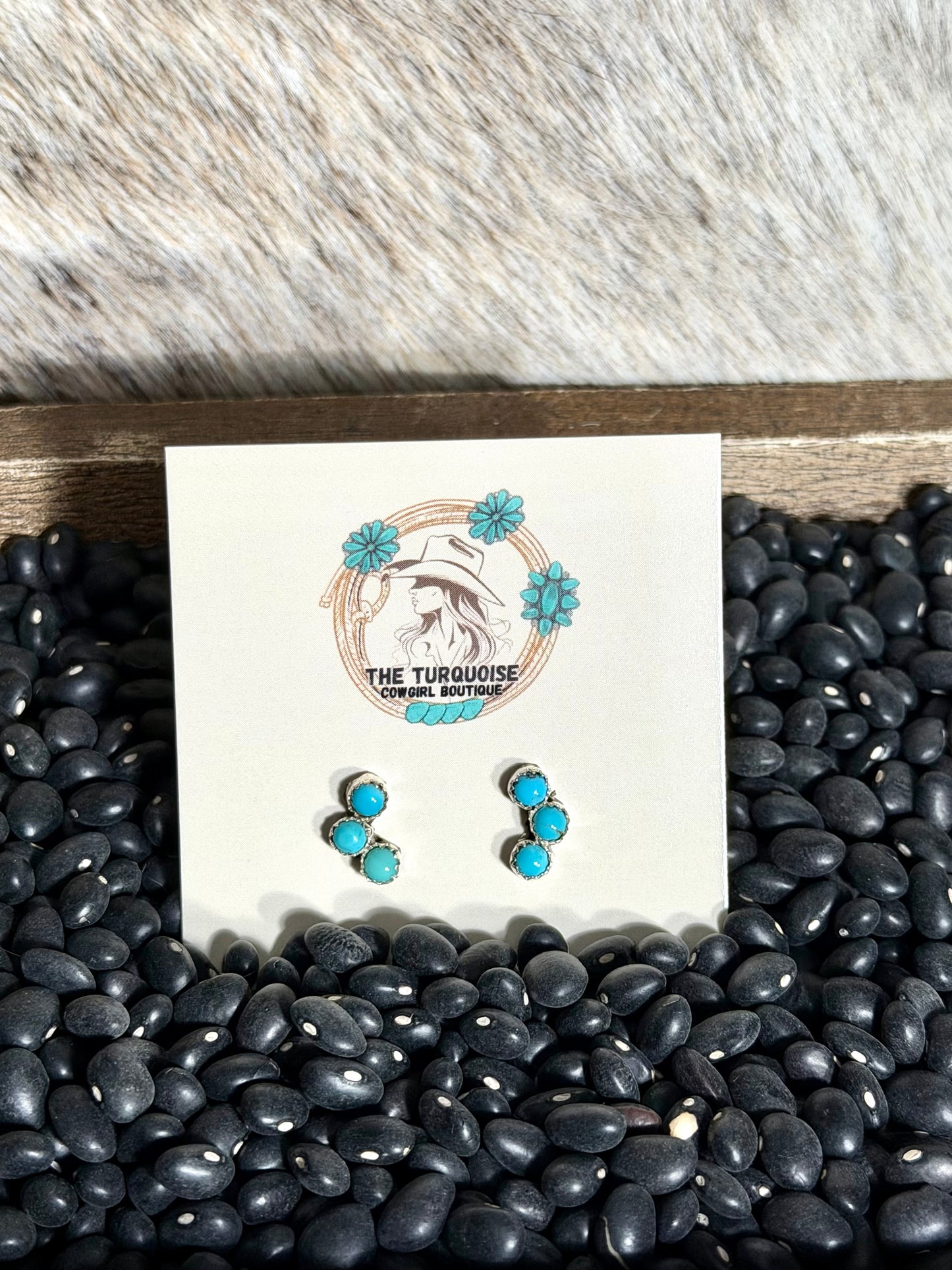 Zuni 3 Stone Kingman Earrings