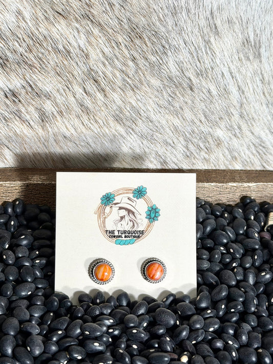 Orange Spiny Navajo Studs