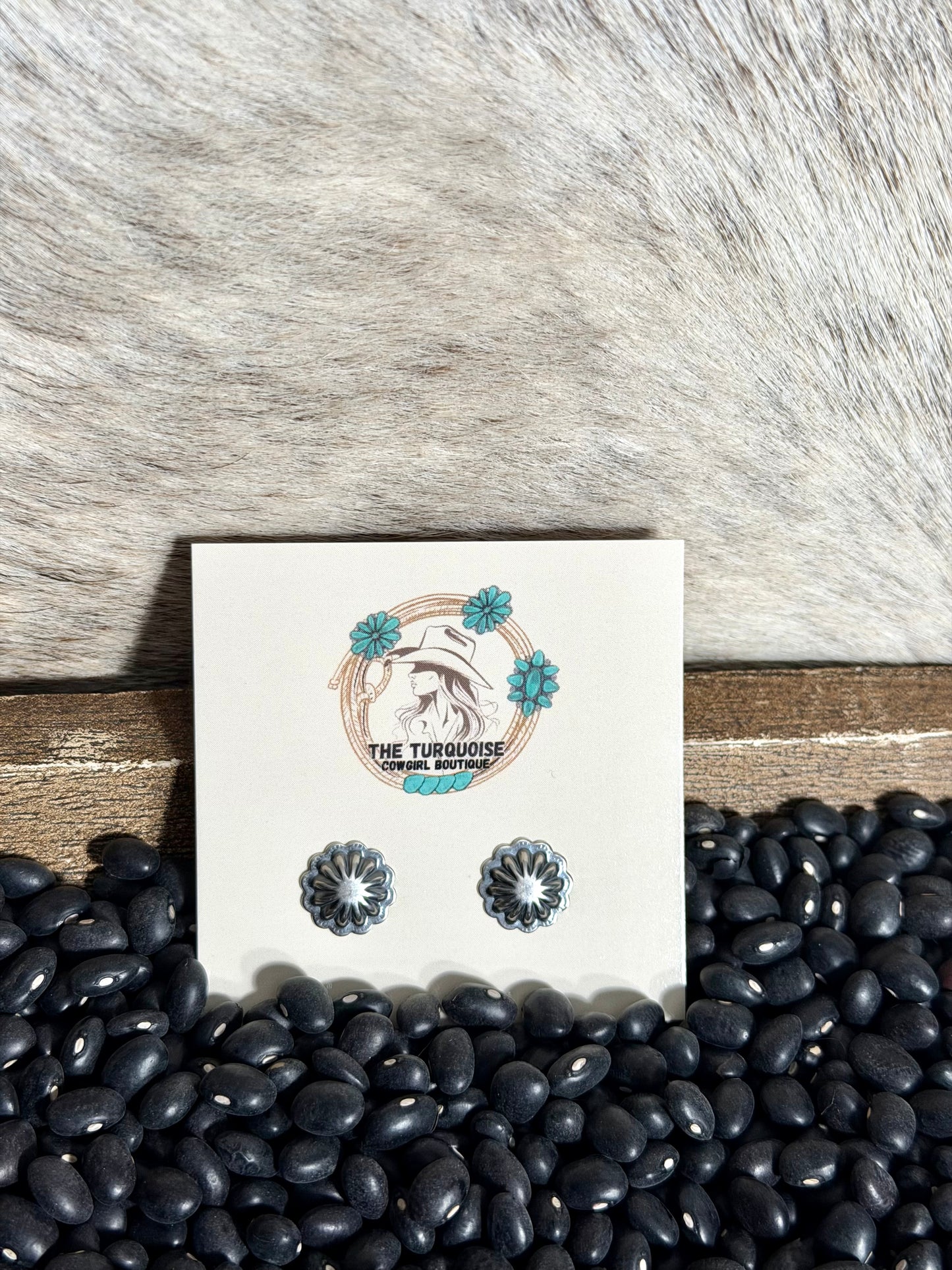 Sterling Silver Small Concho Earrings