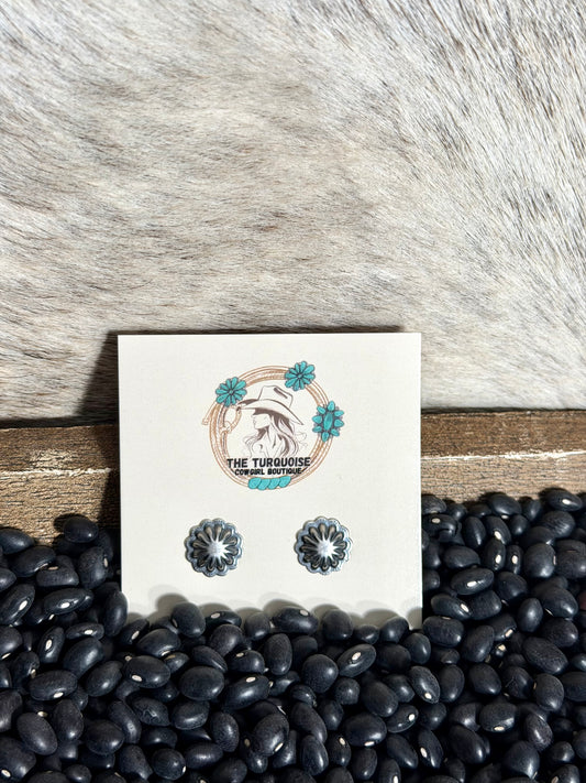Sterling Silver Small Concho Earrings