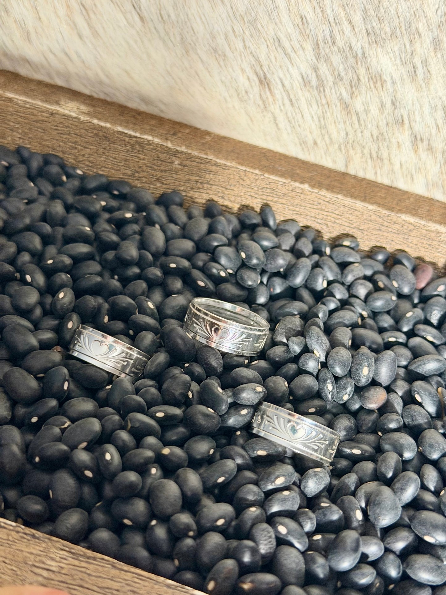 Sterling Silver Heart Engraved Stacker Ring