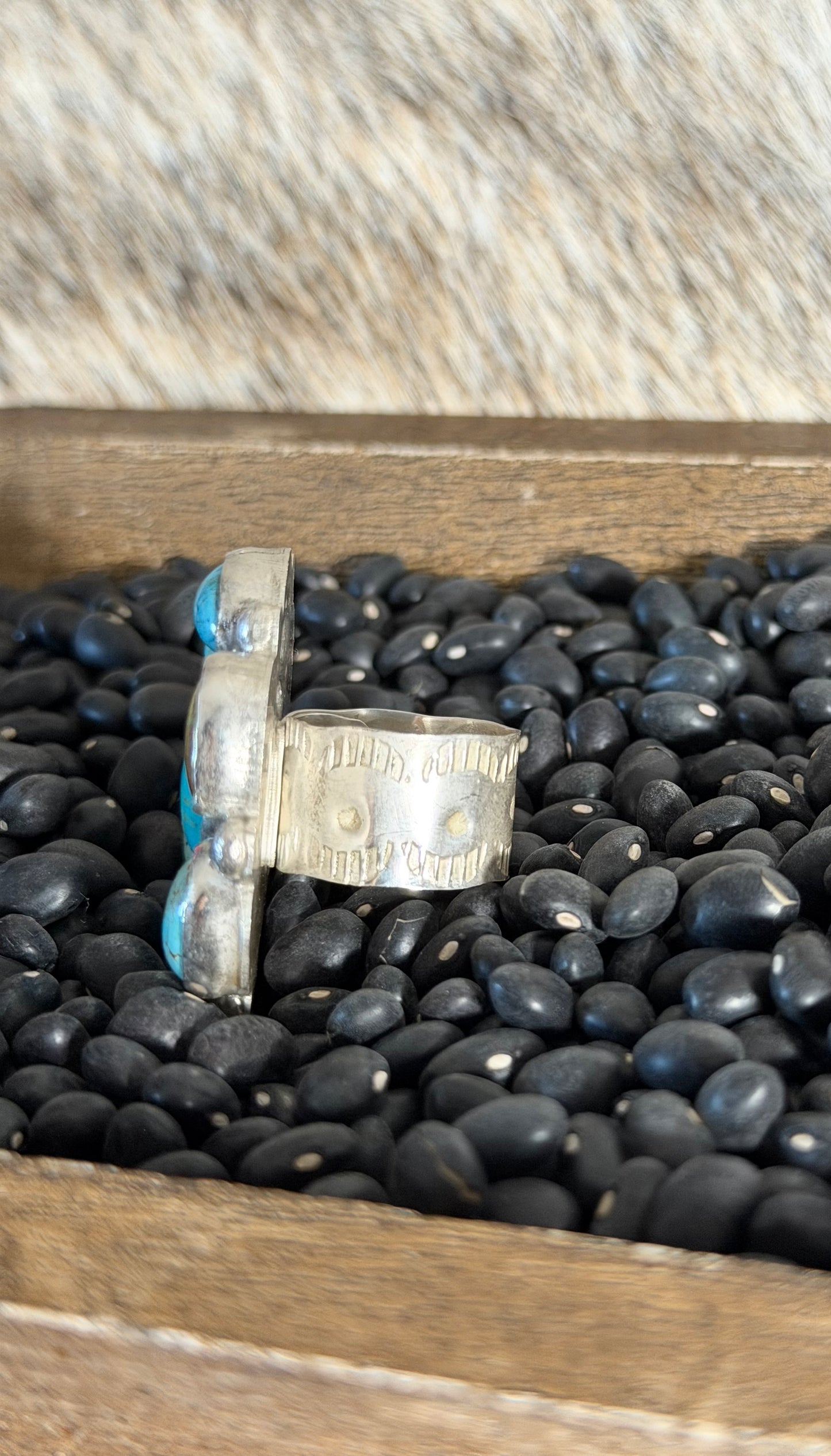 Navajo Mixed Turquoise Cluster Ring